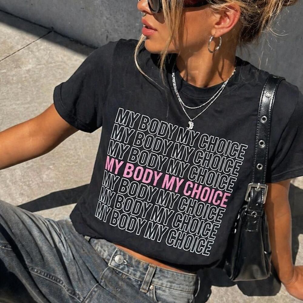 Port Authority Black Graphic Tee My Body My Choice